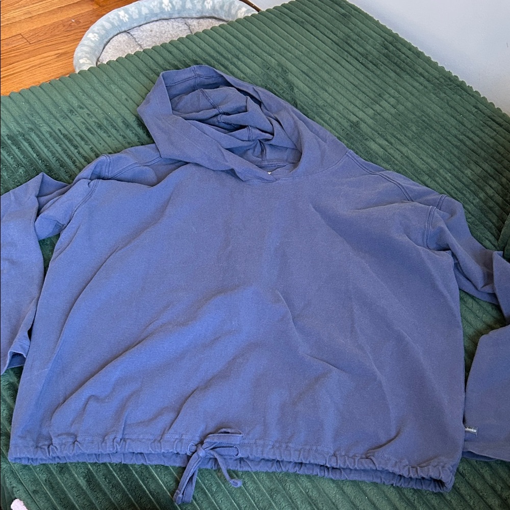 Cozy Casual Blue Cropped Hoodie